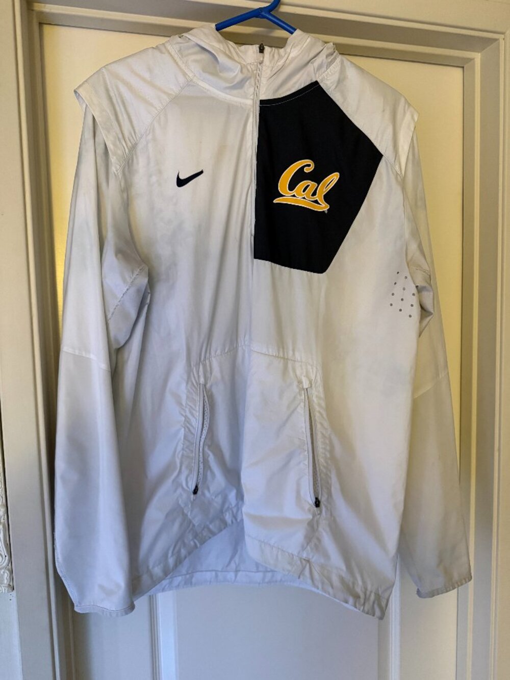 Nike Cal Bears Fly Rush White 1/4 Zip Jacket Hoodie Windbreaker -Large